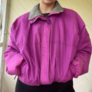 Gorgeous vintage magenta puffer jacket/coat